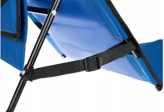 Trizand Foldable Steel Beach Sunbed Blue with Pillow 164x50cm