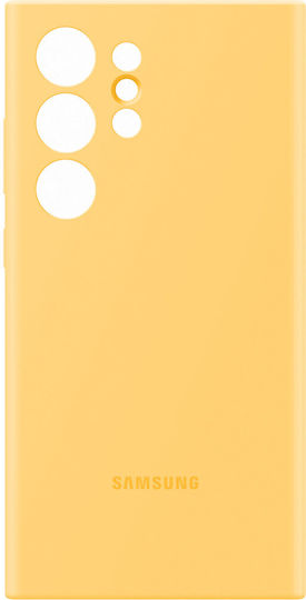 Samsung Back Cover Silicone Set with Glass Yellow (Galaxy S24 Ultra)