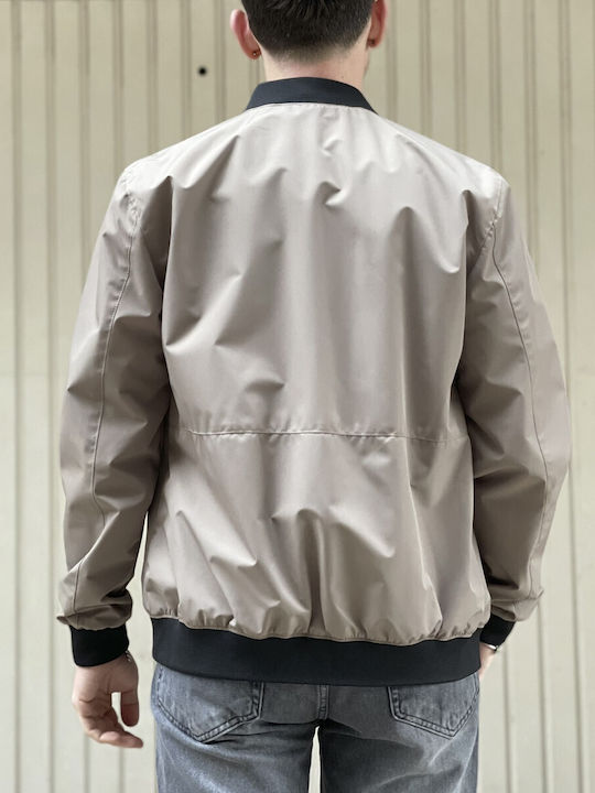 Men's Bomber Jacket Windproof Beige