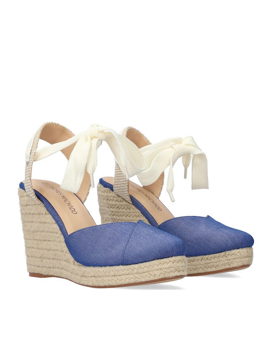 Women's Ankle Strap Platforms Blue