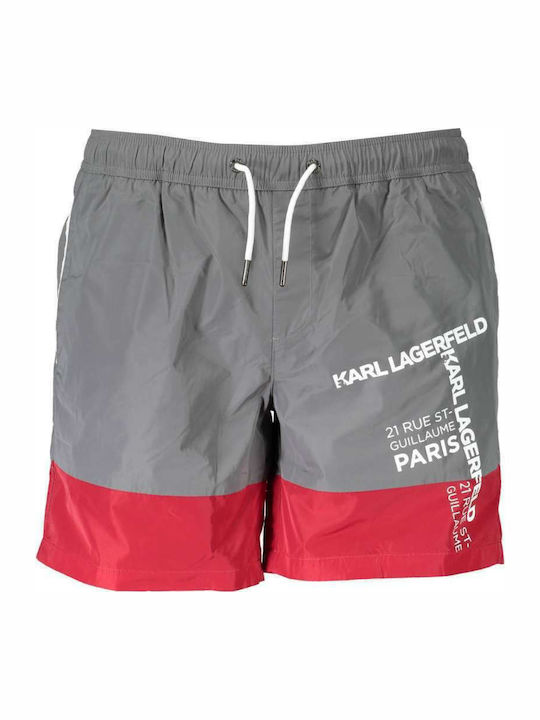 Karl Lagerfeld Herren Badebekleidung Shorts Gray Gestreift