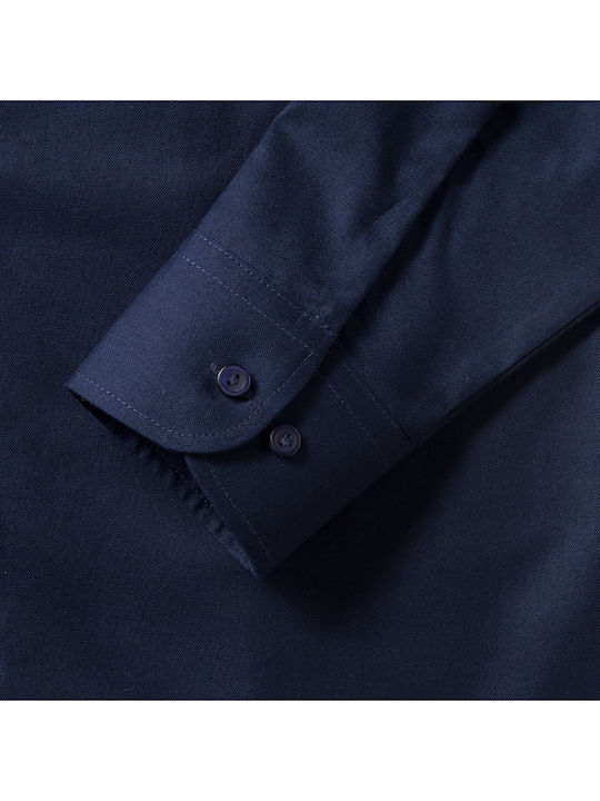 Women's Monochrome Long Sleeve Shirt Navy Blue