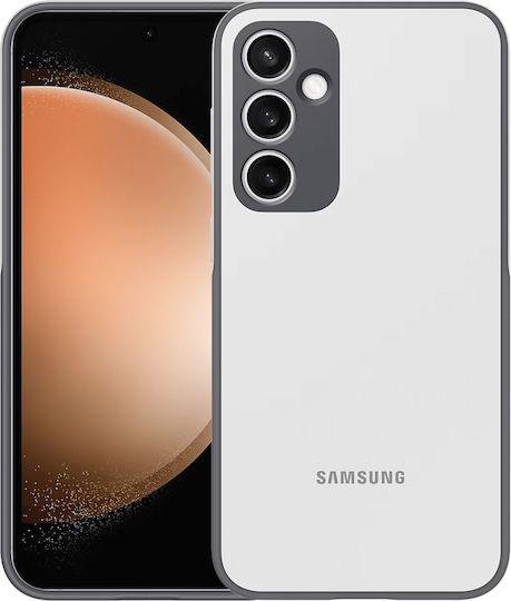 Samsung Umschlag Rückseite Silikon Set mit Glas Weiß (Galaxy S23 FE)