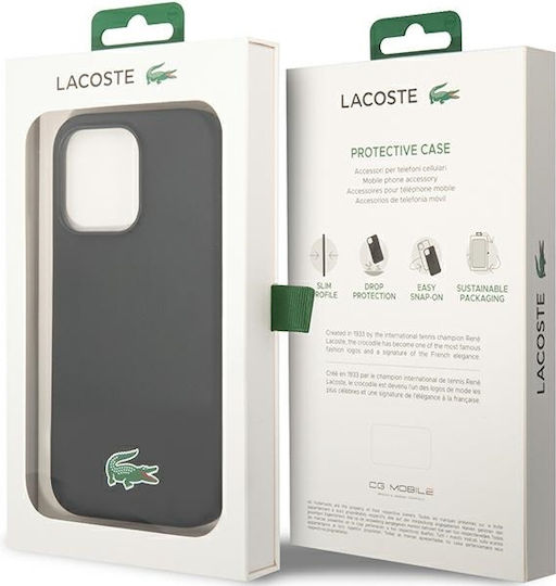 Lacoste Silicone Magsafe Umschlag Rückseite Kunststoff / Silikon Schwarz (iPhone 14 Pro)