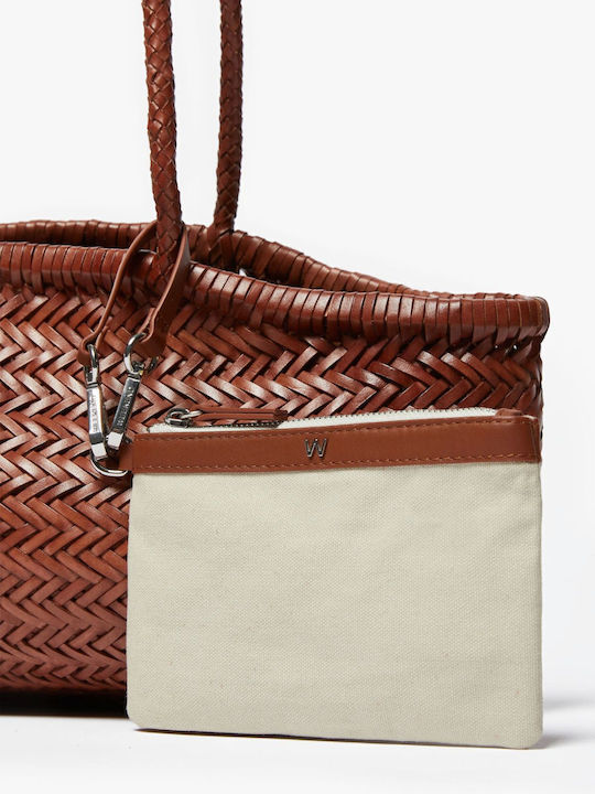 Leather Women's Bag Shopper Tabac Brown