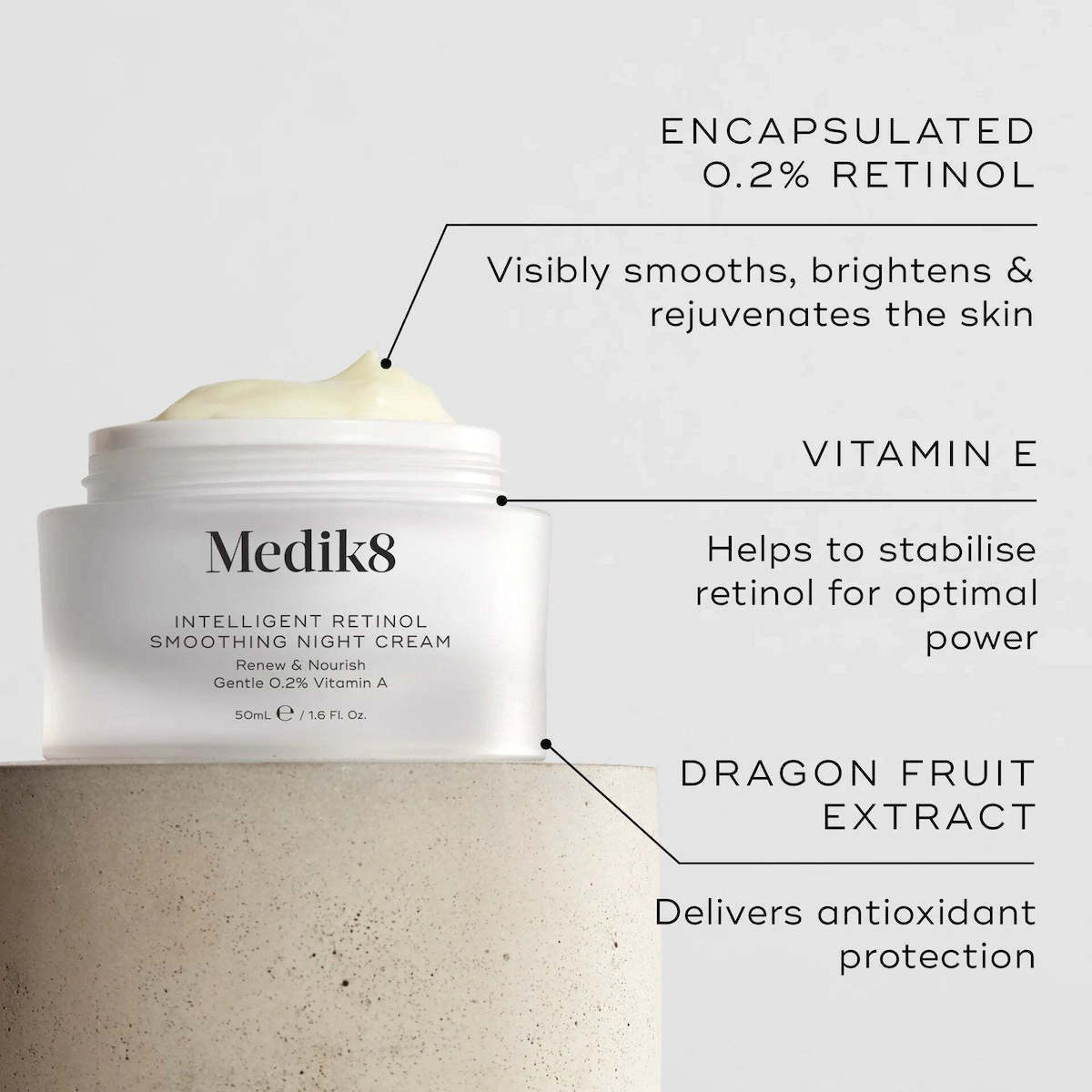 Medik8 Intelligent Retinol Κρέμα Προσώπου Νυκτός για Ενυδάτωση & Ρύθμιση Λιπαρότητας με Ρετινόλη 50ml