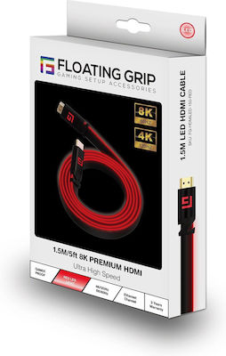 Floating Grip Cablu HDMI de sex masculin - HDMI de sex masculin 1.5m Roșu