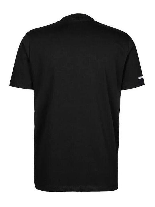 Karl Lagerfeld T-shirt Bărbătesc cu Mânecă Scurtă BLACK