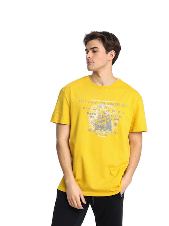 Paco & Co T-shirt Bărbătesc cu Mânecă Scurtă D. Yellow