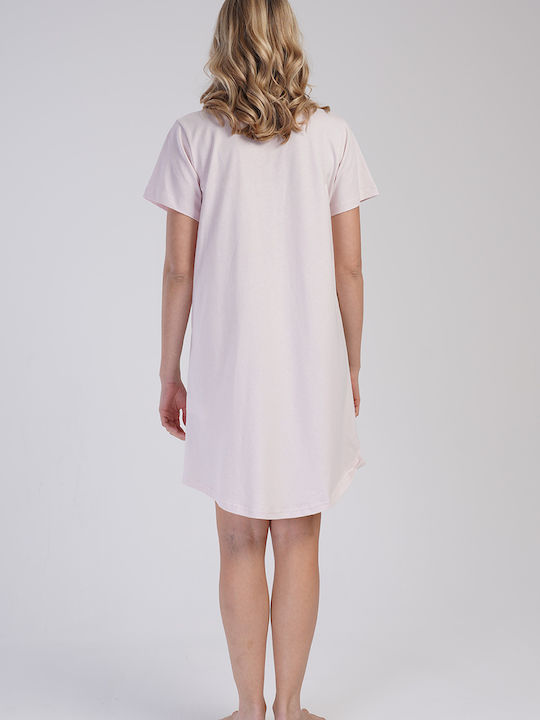 Vienetta Secret Women's Summer Cotton Nightgown Rose