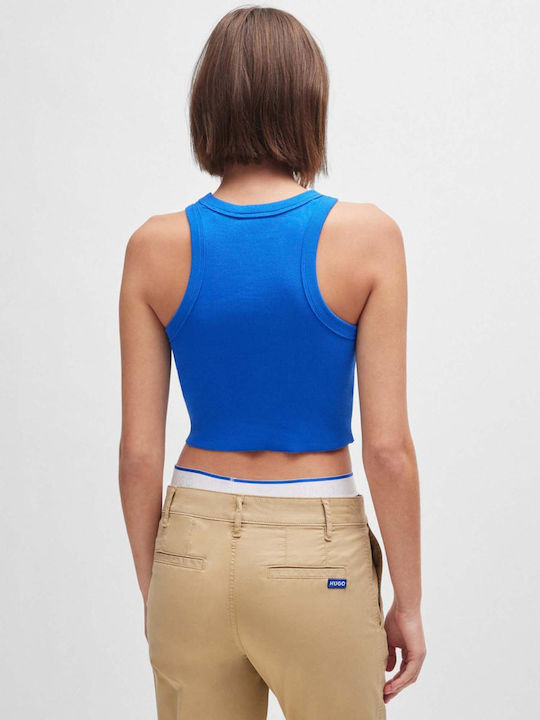 Hugo Boss Damen Sportliches Crop Top Ärmellos Blau