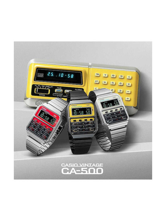 Casio Digital Ceas Cronograf Baterie cu Negru Brățară din cauciuc