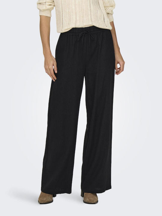 Jdy Women's Fabric Trousers with Elastic Black