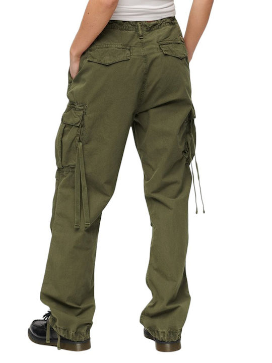 Women's Fabric Cargo Trousers Khaki