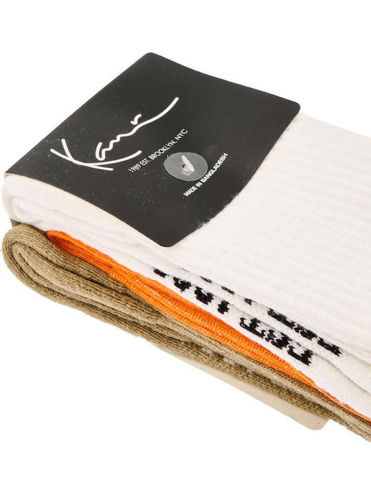 Karl Kani Șosete Off White/orange/olive 3Pachet Karl Kani Șosete Off White/orange/olive 3Pachet
