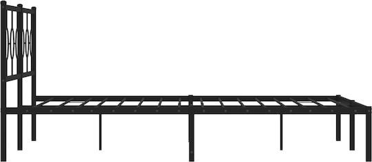 King Size Metallbett Schwarz mit Lattenrost für Matratze 183x213cm