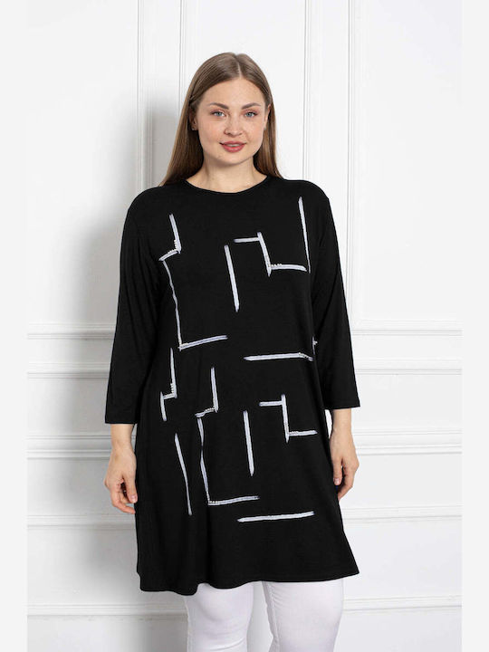 Bubble Chic Femeie Bluză-rochie Negru