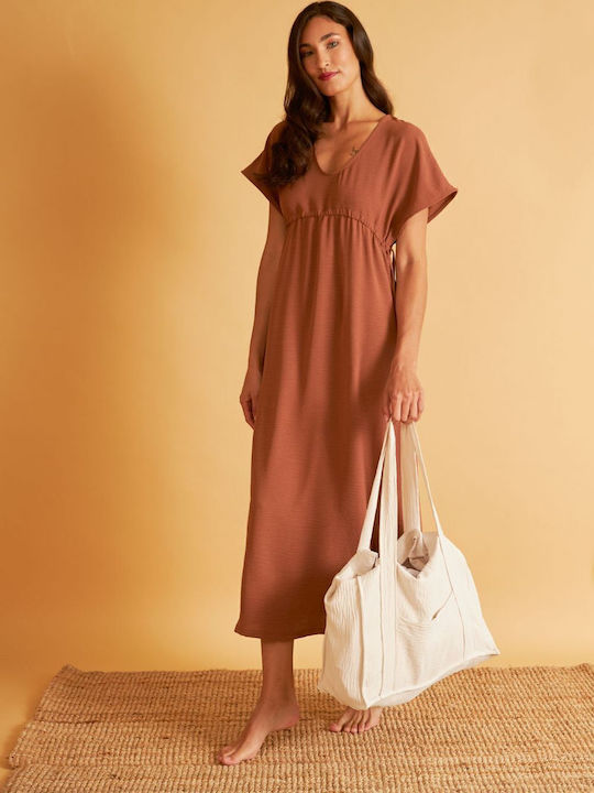 Summer Maxi Dress with Tearing Chocolate