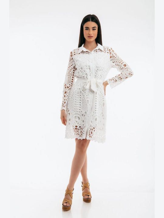 Freestyle Shirt Dress Dress White