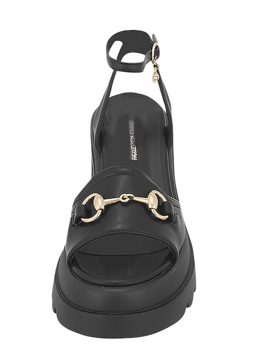 Sadel Leather Sandals Black
