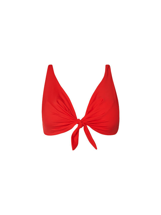 Bluepoint Underwire Triangle Bikini Top with Adjustable Straps Red