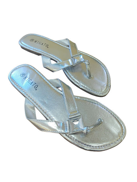 Frauen Flip Flops in Silber Farbe