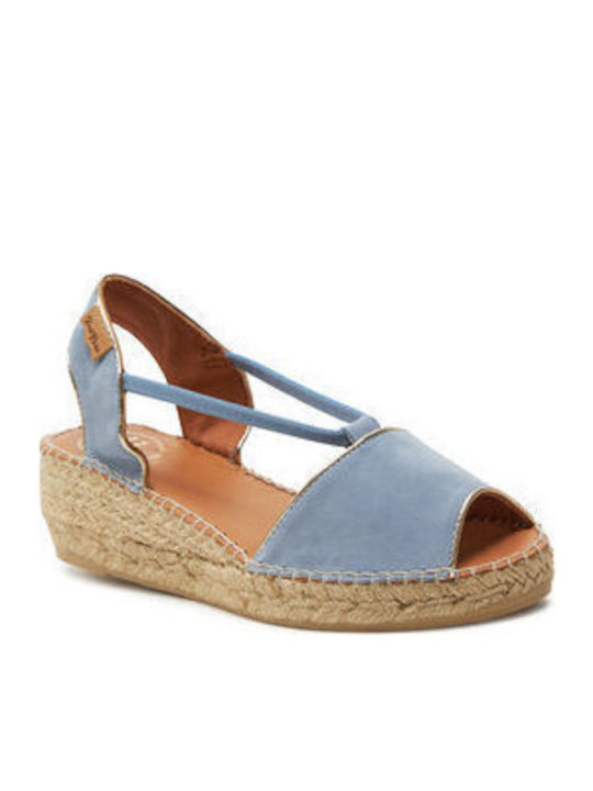 Bilda Damenplattformen im Espadrilles-Stil Blau
