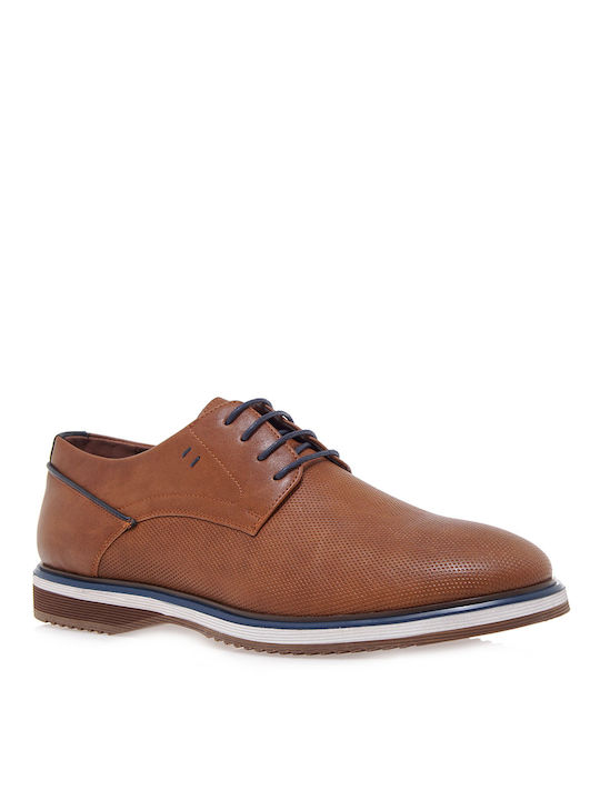 JK London Men's Synthetic Leather Casual Shoes Tabac Brown