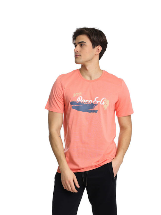 Paco & Co Men's Short Sleeve T-shirt Lt.orange