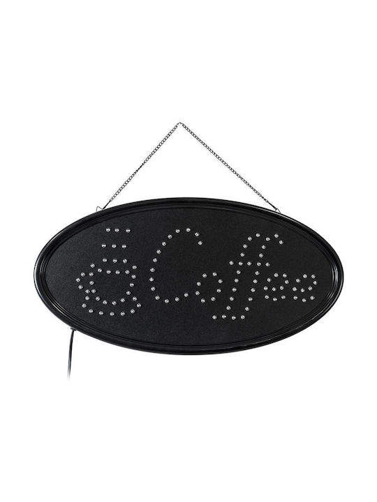 Globostar 75687 Φωτιστικό Ταμπέλα Led Οβάλ Σήμανσης Coffee Πρίζα Ac 230v Μ48 X Π1.8 X Υ24.5cm