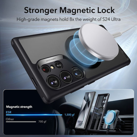 ESR Flickstand Boost Halolock Back Cover Plastic Frosted Black (Galaxy S24 Ultra)