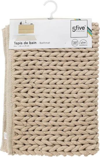 5Five Badematte Synthetisch,Polyester/Cotton/Leather Rechteckig 174729O Beige 75x50cm