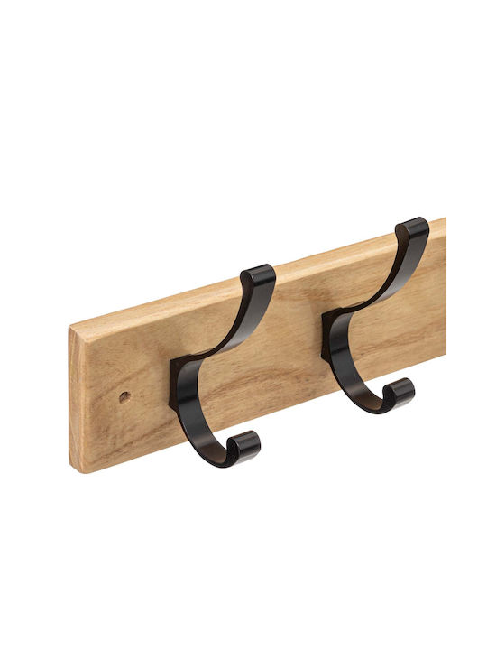 5Five Κρεμάστρα Τοίχου F-v Wood Ξύλινη 12 Θέσεων Μπεζ 58x13.5x8cm