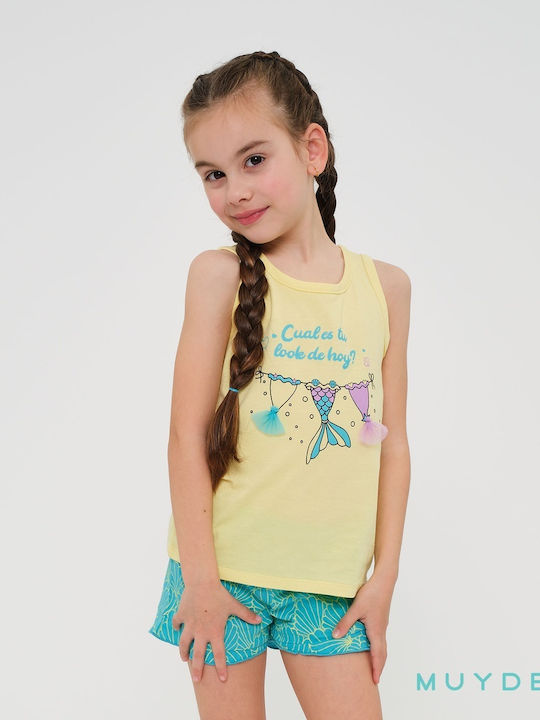 Muydemi Pijama pentru copii De vară Yellow/turquoise