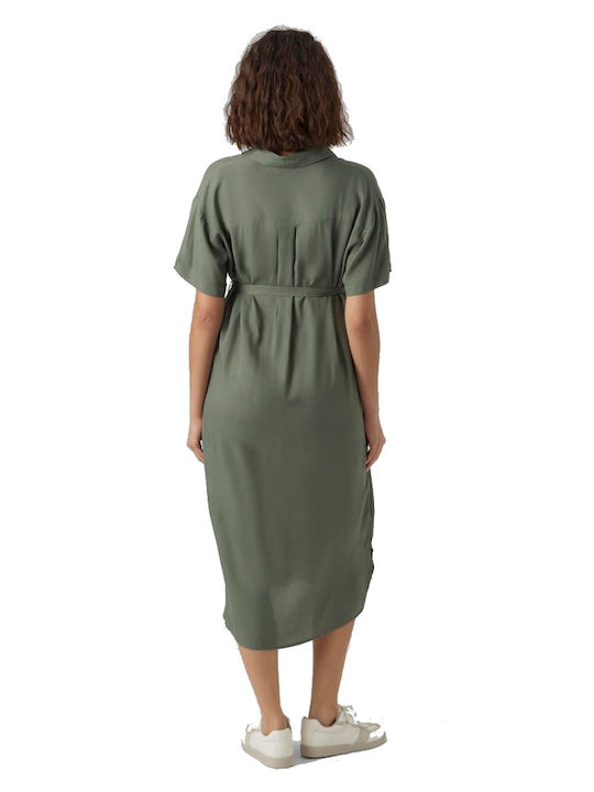 Formal Occasion Maternity Dress Green olive oil Loose Fit