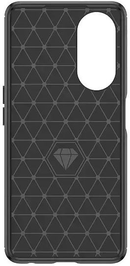 Hurtel Carbon Back Cover Σιλικόνης Μαύρο (Oppo A98)