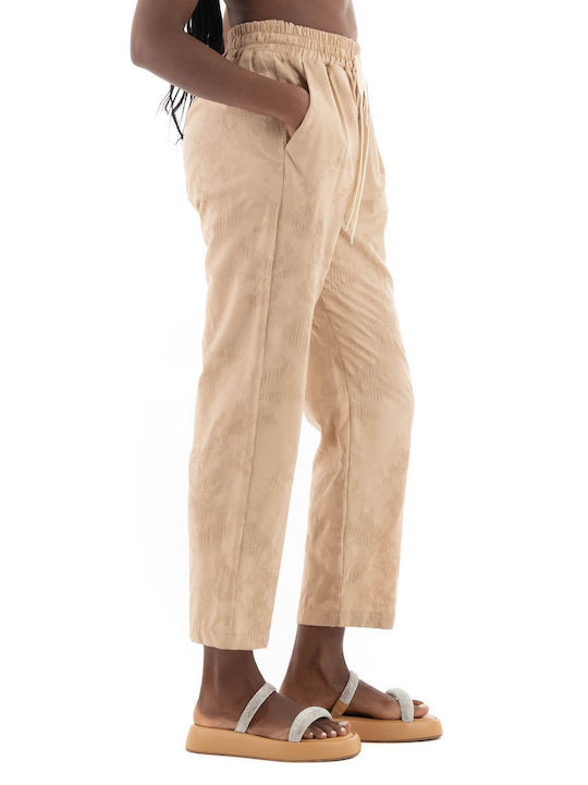 Souvenir Women's Fabric Trousers Dark Beige