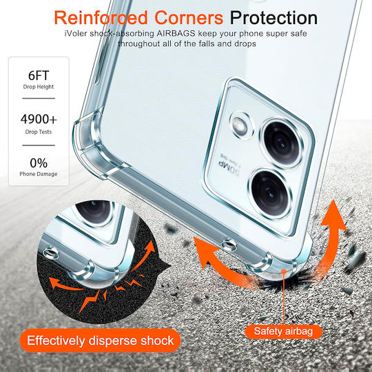 Techsuit Shockproof Clear Back Cover Silicone with Strap Transparent (Motorola Moto G84)