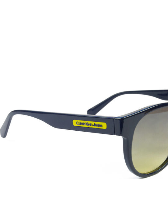 Calvin Klein Unisex Sunglasses with Blue Plastic Frame and Yellow Gradient Lens CKJ22609S 400