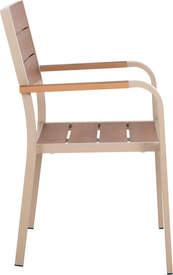 Outdoor Aluminum Outdoor Chair Champagne 55x52x86cm