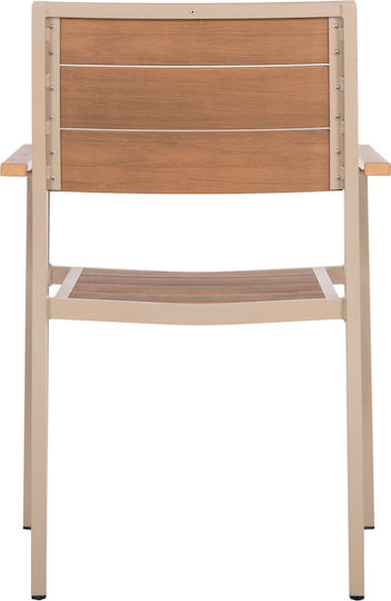 Outdoor Aluminum Outdoor Chair Champagne 55x52x86cm