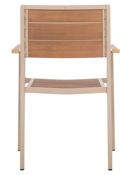 Scaun De Exterior Din Aluminiu Saga Șampanie 55x52x86cm