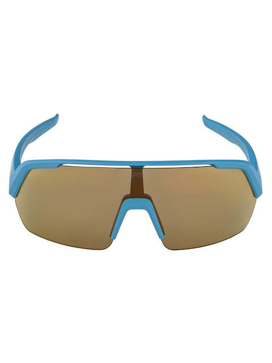 Alpina Sunglasses with Blue Plastic Frame and Brown Mirror Lens A8713081