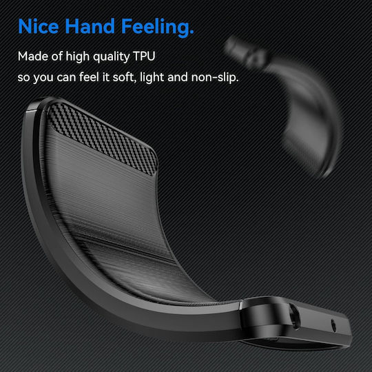 Techsuit Carbon Back Cover Silicone Black (Honor 90 Carbon Silicone - Black)