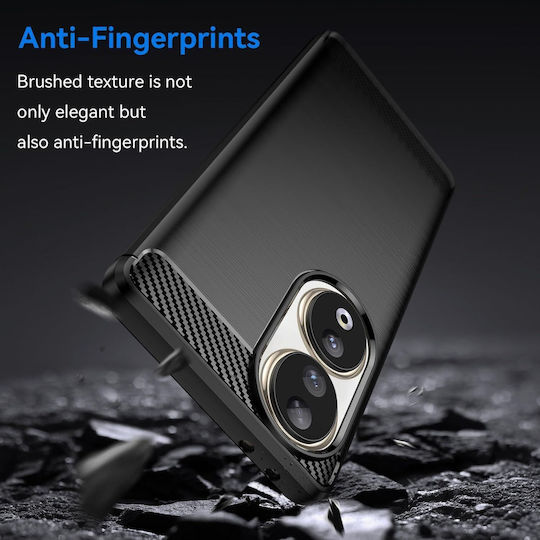 Techsuit Carbon Back Cover Silicone Black (Honor 90 Carbon Silicone - Black)