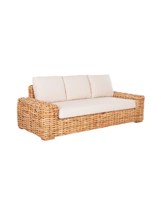 Tropel Baumsessel-Sofa Außenbereich Holz mit Kissen 192x88x70cm