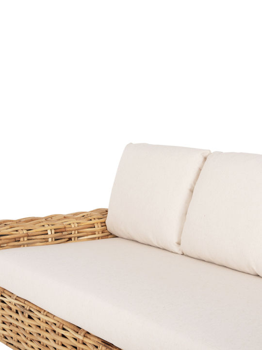 Tropel Baumsessel-Sofa Außenbereich Holz mit Kissen 192x88x70cm