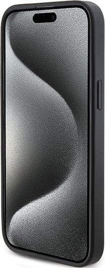 Guess Triangle Metal Logo Umschlag Rückseite Synthetisches Leder Schwarz (iPhone 14 Pro Max)