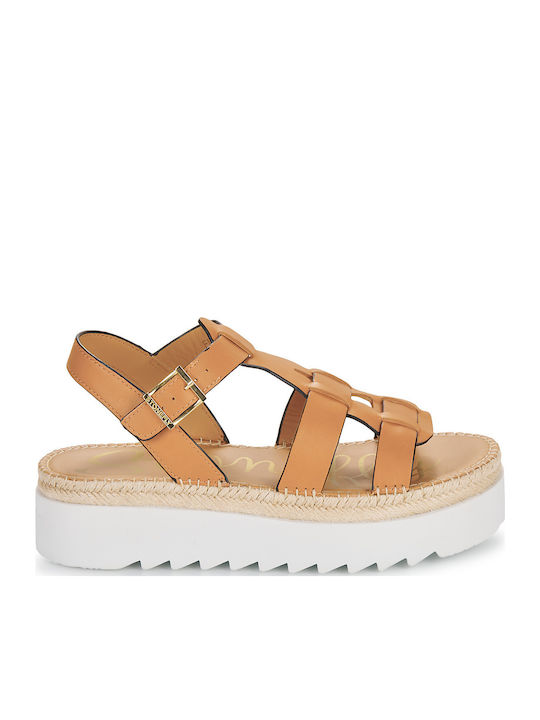 Flache Sandalen für Damen in Braun Farbe