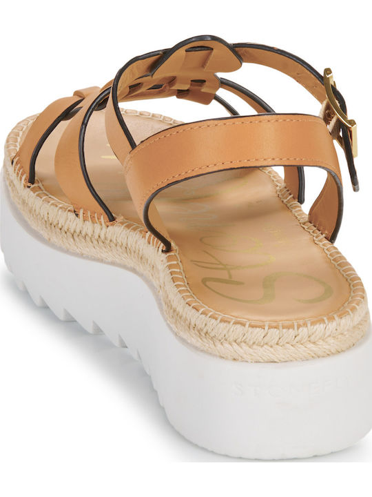 Flache Sandalen für Damen in Braun Farbe